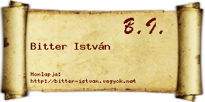 Bitter István névjegykártya